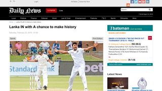 
                            12. Lanka IN with A chance to make history | Daily News