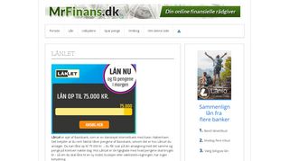 
                            11. LånLet - Lån op til 75.000 kr. – MrFinans.dk