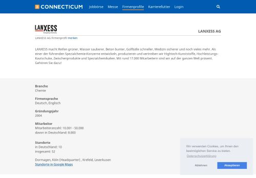 
                            10. LANXESS | Arbeitgeber - Karriere - Profil - Connecticum