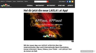 
                            10. LAOLA1.at App - Neue Version mit neuen Funktionen - LAOLA1.at