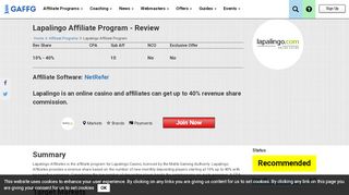 
                            13. Lapalingo Affiliate Program - Gaffg.com