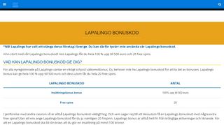 
                            8. Lapalingo bonuskod 2019 | 100 % upp till 500 euro + 20 free spins