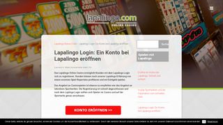 
                            10. Lapalingo Login: Ein Konto bei Lapalingo eröffnen