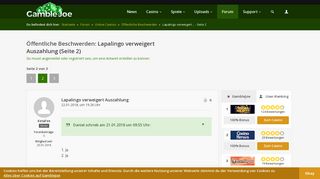 
                            12. Lapalingo verweigert Auszahlung | GambleJoe Forum (Seite 2/3)