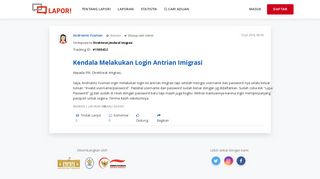 
                            9. LAPOR! - Kendala Melakukan Login Antrian Imigrasi