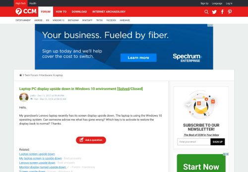 
                            11. Laptop PC display upside down in Windows 10 environment [Solved ...