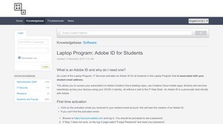 
                            12. Laptop Program: Adobe ID for Students