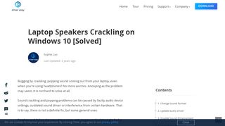 
                            2. Laptop Speakers Crackling on Windows 10 [Solved] - Driver Easy