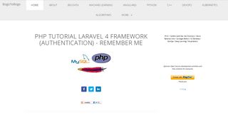 
                            8. Laravel 4 Framework (Authentication) - Remember Me - BogoToBogo