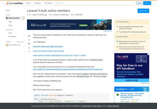 
                            2. Laravel 5 Auth active members - Stack Overflow