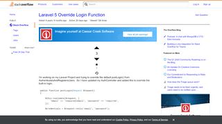 
                            3. Laravel 5 Override Login Function - Stack Overflow