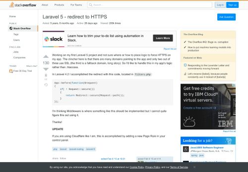 
                            8. Laravel 5 - redirect to HTTPS - Stack Overflow