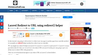 
                            12. Laravel 5 Redirect to URL using redirect() helper - ItSolutionStuff.com