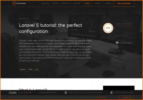 
                            10. Laravel 5 tutorial: the perfect configuration - MerixStudio