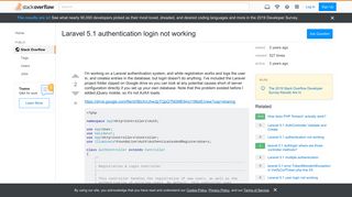 
                            1. Laravel 5.1 authentication login not working - Stack Overflow