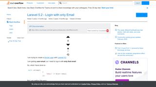 
                            12. Laravel 5.2 - Login with only Email - Stack Overflow