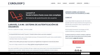 
                            11. Laravel 5.4 #6 : Sistema de autenticación de usuarios - Groloop