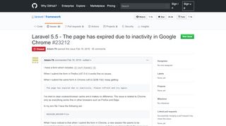 
                            3. Laravel 5.5 - The page has expired due to inactivity in Google Chrome ...