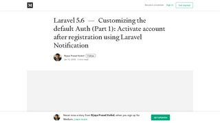 
                            1. Laravel 5.6 — Customizing the default Auth (Part 1): Activate account ...