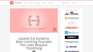 
                            8. Laravel 5.6 Dynamic Rate Limiting Provides Per-User Request ...