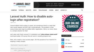 
                            8. Laravel Auth: How to disable auto-login after registration? - Laravel Daily