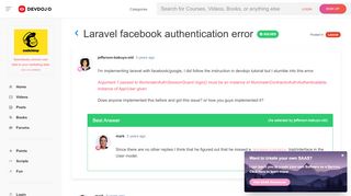 
                            12. Laravel facebook authentication error - DevDojo