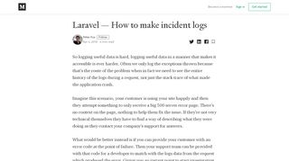 
                            11. Laravel — How to make incident logs – Peter Fox – Medium