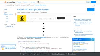 
                            11. Laravel JWT Auth get user on Login - Stack Overflow