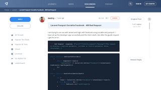 
                            9. Laravel Passport Socialite Facebook - 400 Bad Request - Laracasts