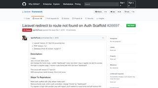 
                            8. Laravel redirect to route not found on Auth Scaffold · Issue #26697 ...