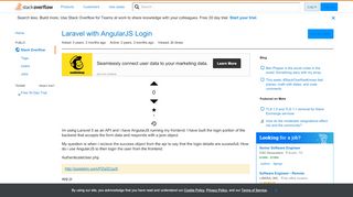 
                            3. Laravel with AngularJS Login - Stack Overflow
