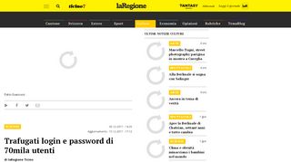 
                            3. laRegione - Trafugati login e password di 70mila utenti
