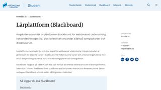 
                            3. Lärplattform (Blackboard) - Högskolan i Halmstad