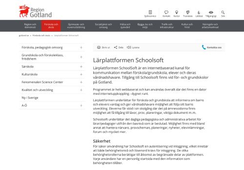 
                            10. Lärplattformen Schoolsoft - Region Gotland