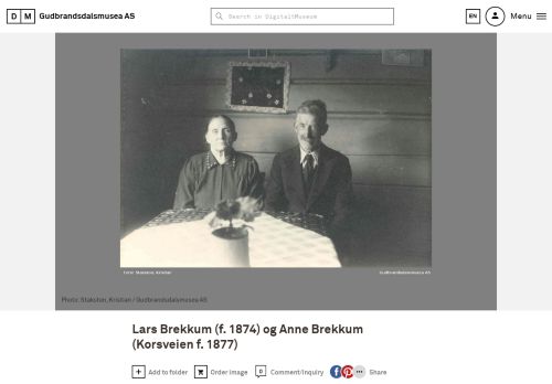 
                            12. Lars Brekkum (f. 1874) og Anne Brekkum (Korsveien f. 1877 ...