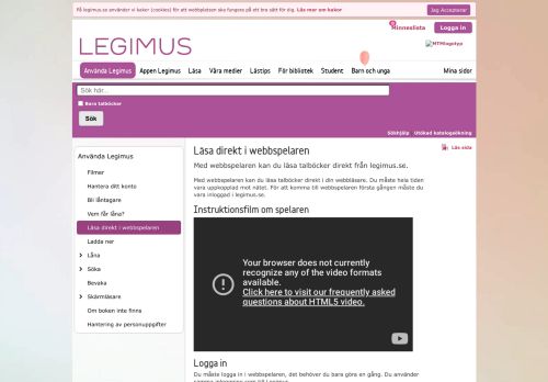 
                            10. Läsa direkt i webbspelaren - Legimus