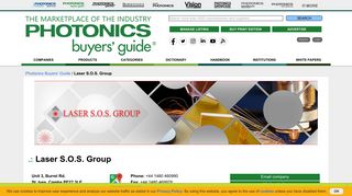 
                            2. Laser S.O.S. Group | Photonics Buyers' Guide - Photonics.com