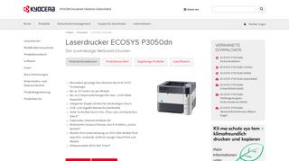 
                            2. Laserdrucker ECOSYS P3050dn | Produkte | KYOCERA Document ...