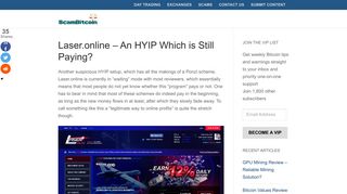 
                            8. Laser.online - An HYIP Which is Still Paying? - Scam Bitcoin