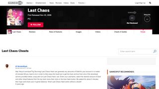 
                            12. Last Chaos Cheats - Last Chaos Forum - GameSpot