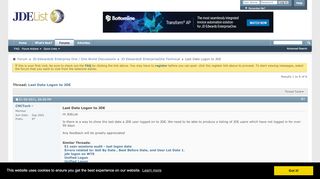
                            4. Last Date Logon to JDE - JDELIST