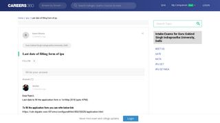 
                            6. Last date of filling form of ipu - Careers360