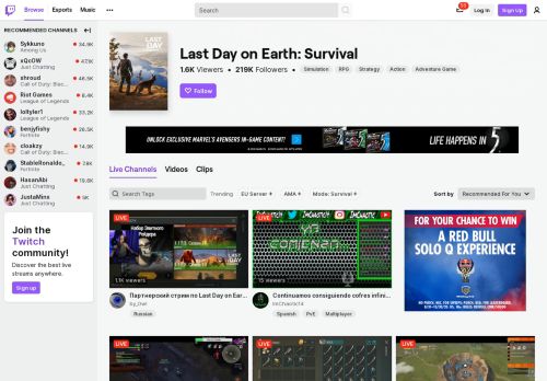 
                            11. Last Day On Earth: Survival - Twitch