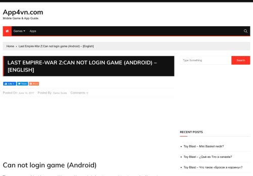 
                            6. Last Empire-War Z:Can not login game (Android) – [English] | App4vn ...