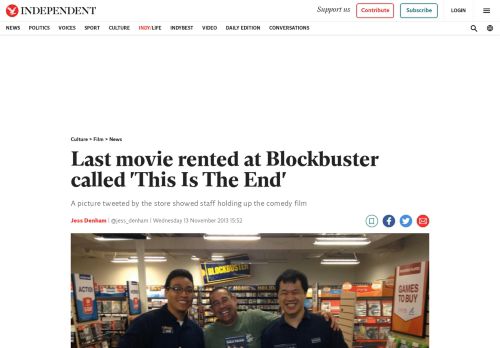 
                            11. Last movie rented at Blockbuster called 'This Is The End' | The ...