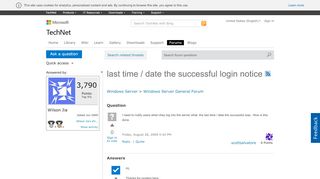 
                            3. last time / date the successful login notice - Microsoft