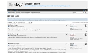 
                            7. Last user logon - Synology Forum