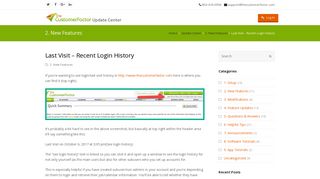 
                            2. Last Visit - Recent Login History - The Customer Factor