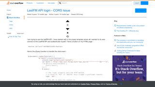 
                            4. LastFM API login - CORS Issue - Stack Overflow