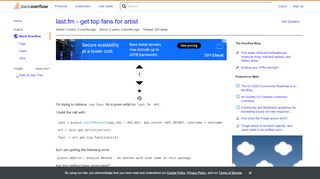 
                            13. last.fm - get top fans for artist - Stack Overflow
